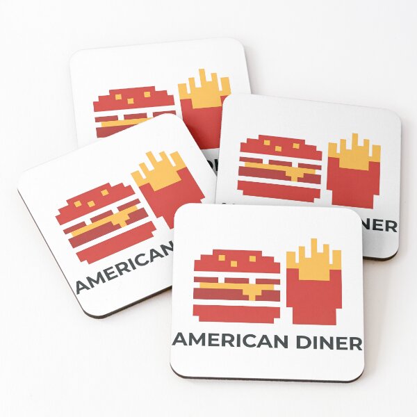 Item preview, American Diner Burger Fries Retro Pixel Art designed and sold by LoliDesignShop.