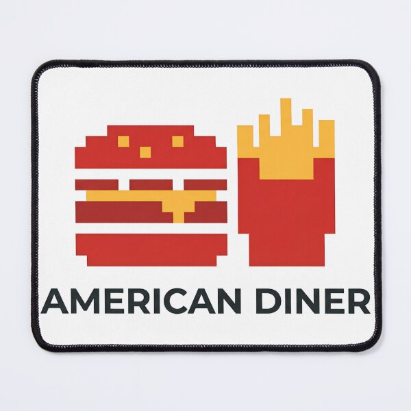 Item preview, American Diner Burger Fries Retro Pixel Art designed and sold by LoliDesignShop.