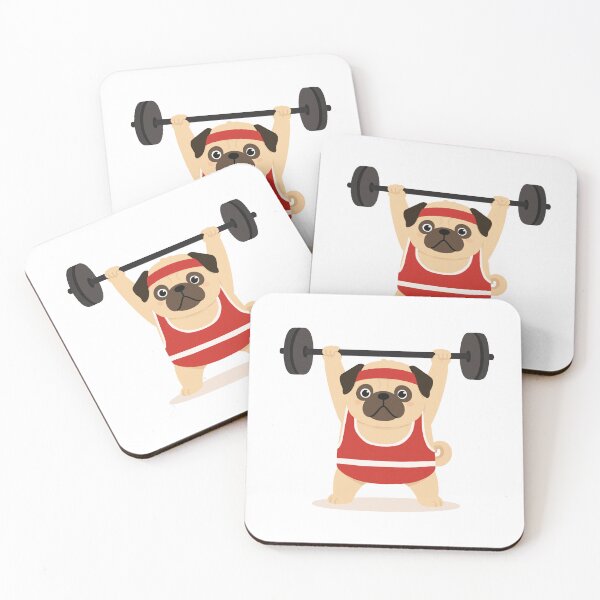 Item preview, Cute Pug Weightlifting Gym Dog designed and sold by OlhaDreamArt.