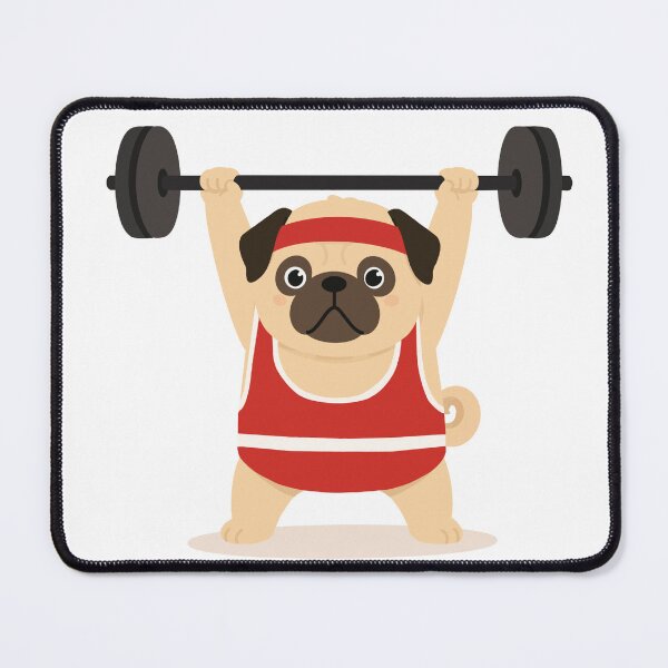 Item preview, Cute Pug Weightlifting Gym Dog designed and sold by OlhaDreamArt.