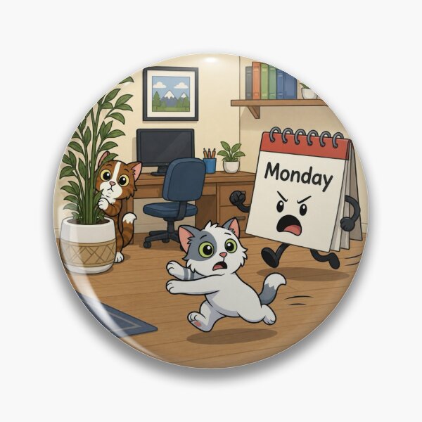 Item preview, Funny Cats Running and Hiding from Monday  designed and sold by Catnaps-N-Chaos.