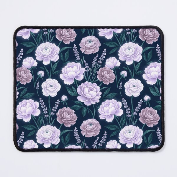 Item preview, Dark Background Watercolor Floral Night Garden Pattern designed and sold by Inkworksbyshery.