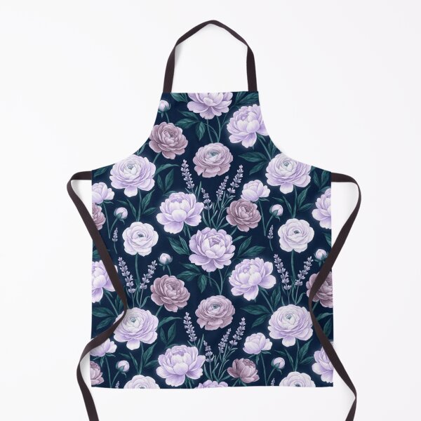 Item preview, Dark Background Watercolor Floral Night Garden Pattern designed and sold by Inkworksbyshery.