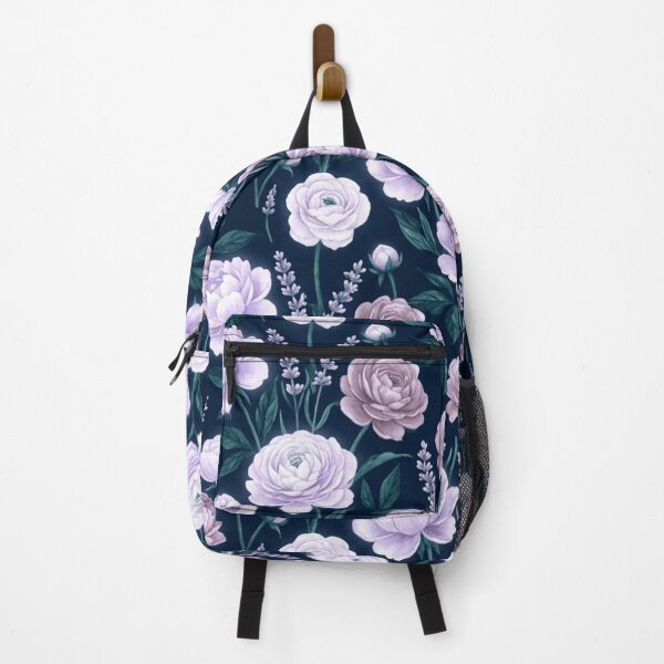 Item preview, Dark Background Watercolor Floral Night Garden Pattern designed and sold by Inkworksbyshery.
