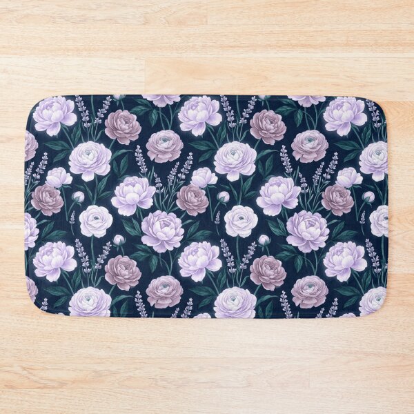 Item preview, Dark Background Watercolor Floral Night Garden Pattern designed and sold by Inkworksbyshery.