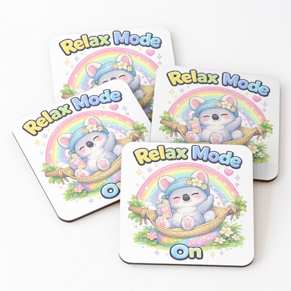 Item preview, Relax Mode On – Cute Koala Kawaii Design with Rainbow & Chill Vibes designed and sold by Clothes With Smiling Animals Walt Gral.