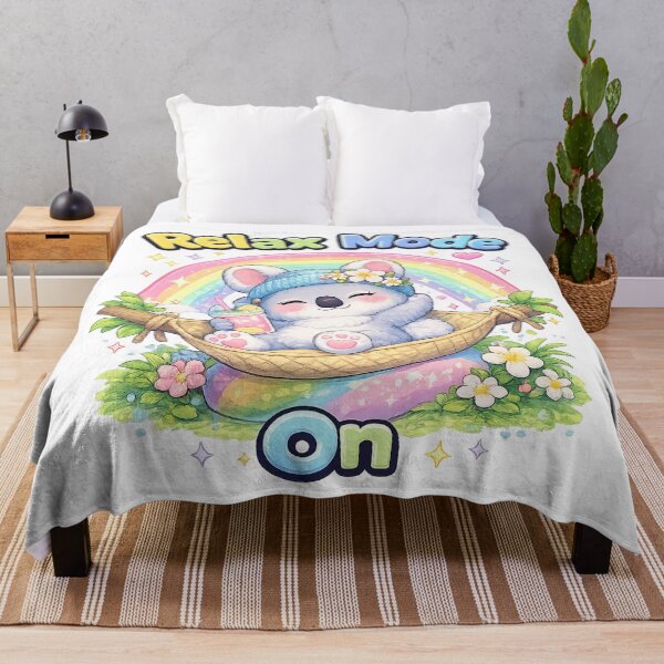 Item preview, Relax Mode On – Cute Koala Kawaii Design with Rainbow & Chill Vibes designed and sold by Clothes With Smiling Animals Walt Gral.