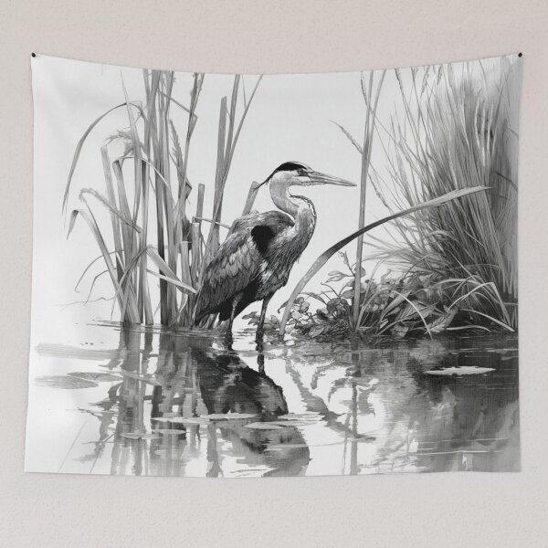 Item preview, A Heron wading through reeds, Birds in Motion designed and sold by CDC40.