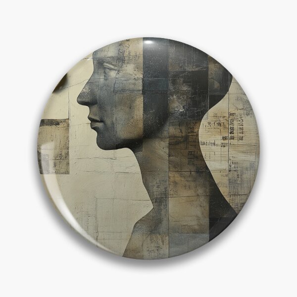 Artikelvorschau, Kontemplation – Geometrische Collage-Porträtkunst entworfen und verkauft von Caspereickeart.