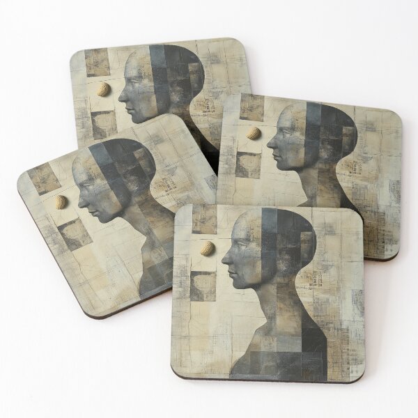 Item preview, Contemplation - Geometric Collage Portrait Art designed and sold by Caspereickeart.