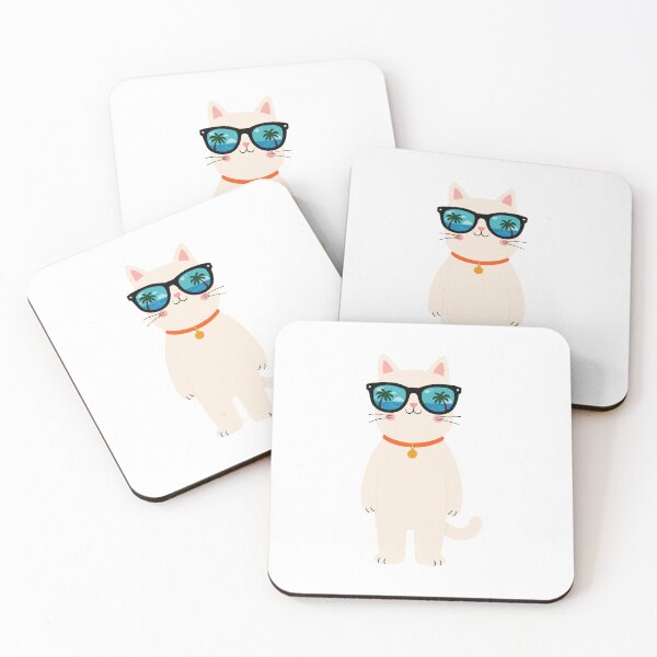 Item preview, Cool Cat with Sunglasses Summer Vibes designed and sold by OlhaDreamArt.