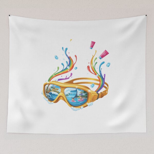 Item preview, Yellow Diving Goggles Ocean Scene designed and sold by AbanoubStore.