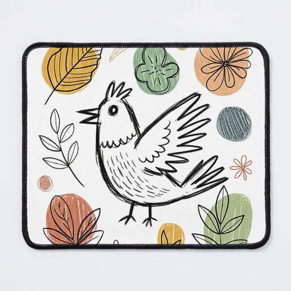 Item preview, Charming sketched bird and botanicals folk art design earthy color palette designed and sold by SholoStudio.
