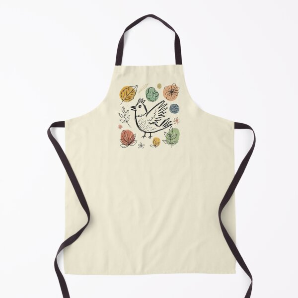 Item preview, Charming sketched bird and botanicals folk art design earthy color palette  designed and sold by SholoStudio.