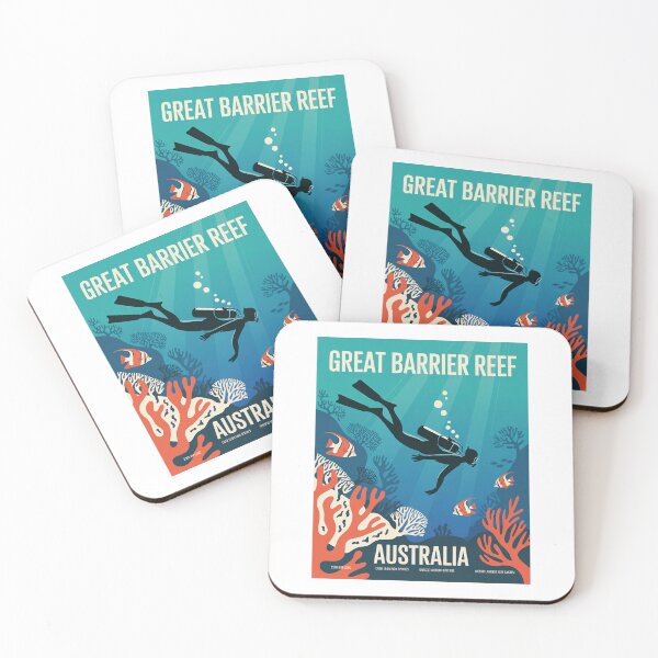 Item preview, Great Barrier Reef Australia Poster, Scuba Diving Ocean Art, Coral Reef Travel Print designed and sold by pod24.