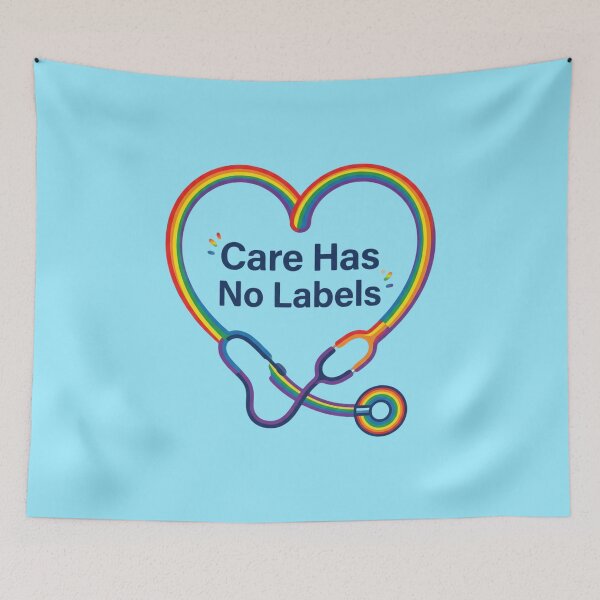 Item preview, Care Has No Labels Doctor Gift – LGBTQ Medical Pride Month Awareness Design designed and sold by Im-Ara.