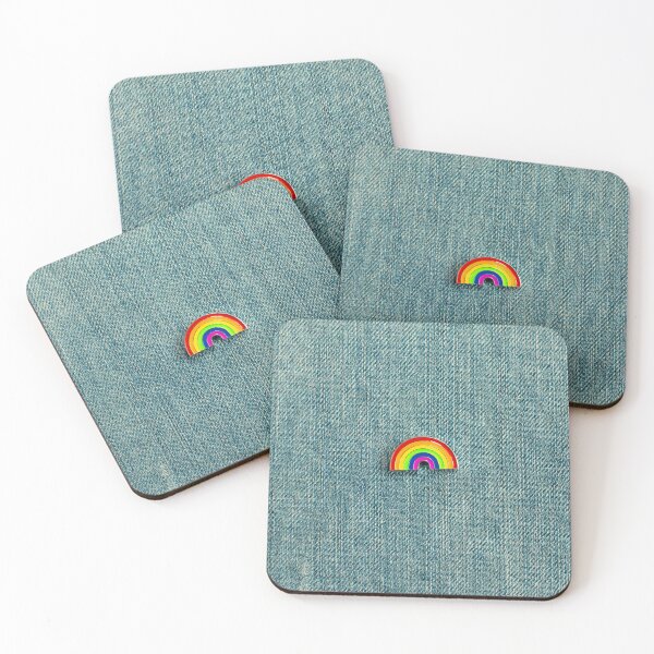 Item preview, LGBT  Rainbow enamel on denim  designed and sold by Inspirationmotivation.
