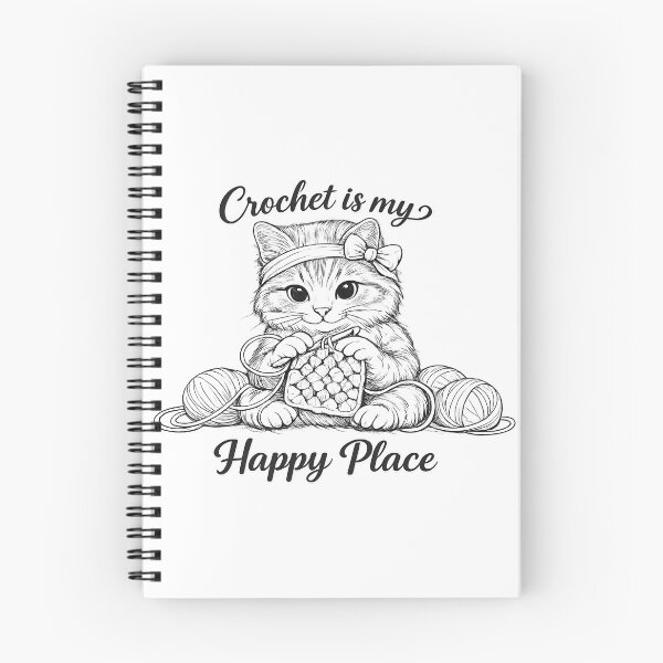 Item preview, Crochet Is My Happy Place Cat designed and sold by ironydesigns.