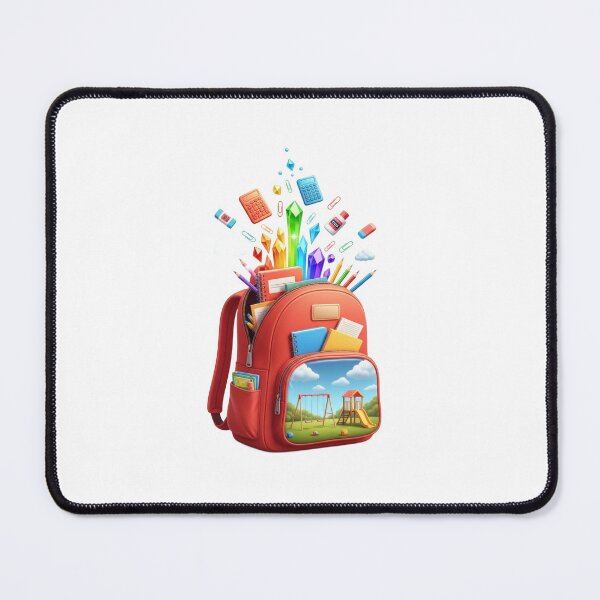 Item preview, Red School Backpack Supplies Scene designed and sold by AbanoubStore.