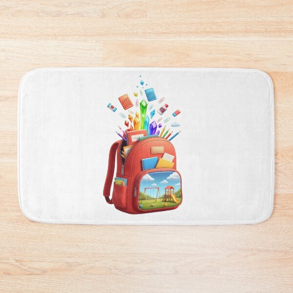 Item preview, Red School Backpack Supplies Scene designed and sold by AbanoubStore.