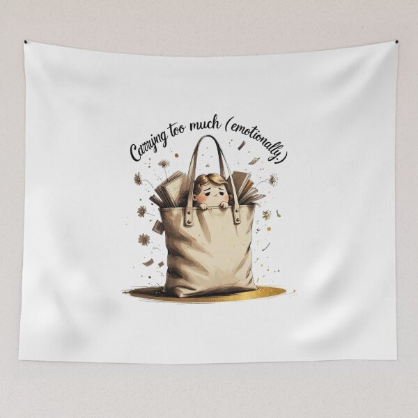 Item preview, Carrying Too Much Emotionally Funny Tote Bag Humor designed and sold by AQUILAKREO.