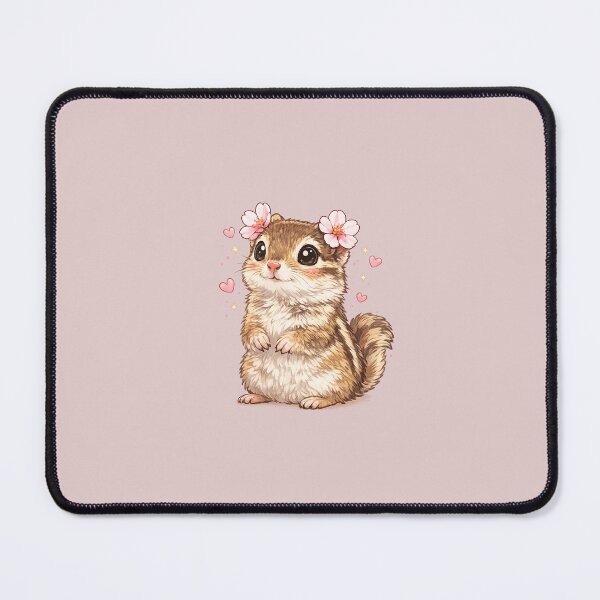 Item preview, Cute chipmunk with flowers illustration designed and sold by Design by Sara.
