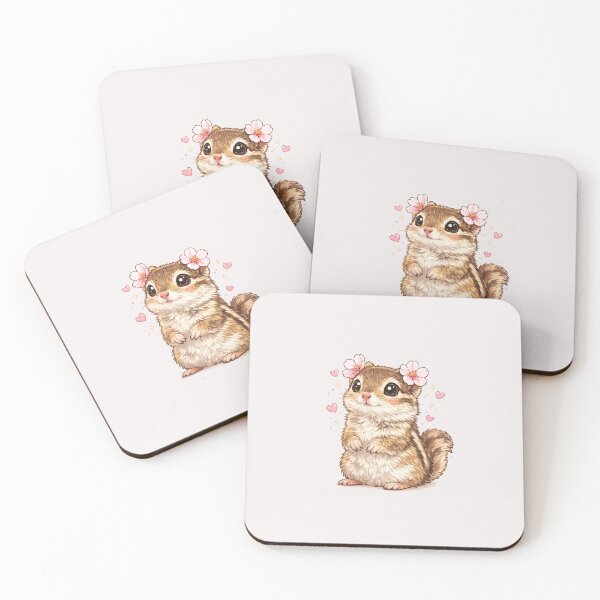 Item preview, Cute chipmunk with flowers illustration designed and sold by Design by Sara.