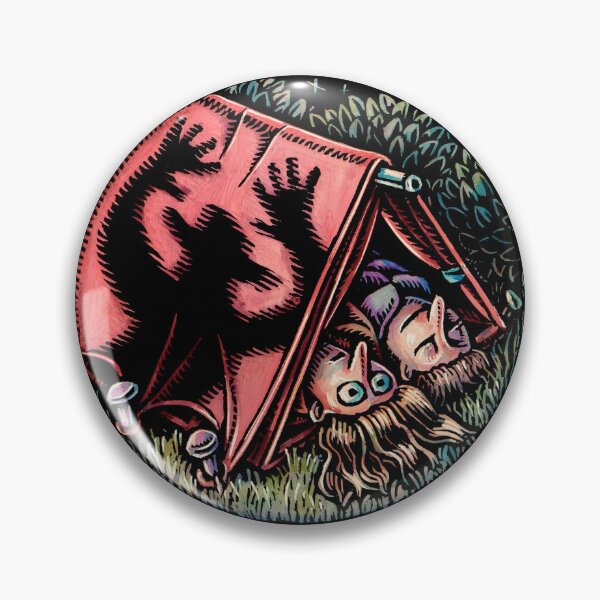 Item preview, nervous woman in tent at night, shadow of scary man falls across it designed and sold by LisaHaney.