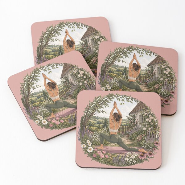 Item preview, Yoga in the Countryside Garden – Cottagecore Wellness Aesthetic Illustration designed and sold by GaMaDesing.