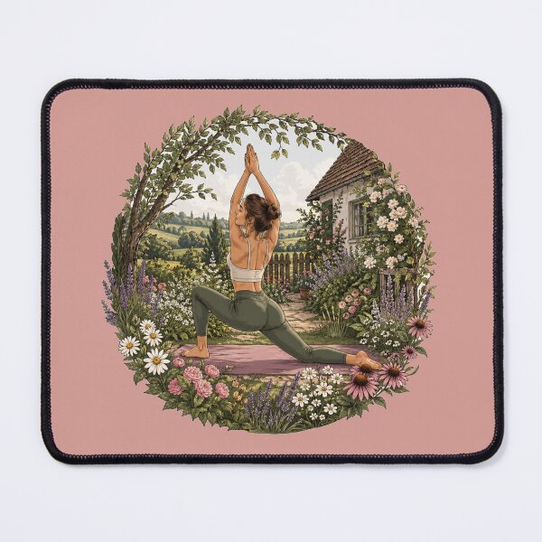Item preview, Yoga in the Countryside Garden – Cottagecore Wellness Aesthetic Illustration designed and sold by GaMaDesing.