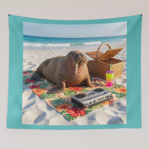 Item preview, Beach Blanket Walrus designed and sold by Tridentulus.