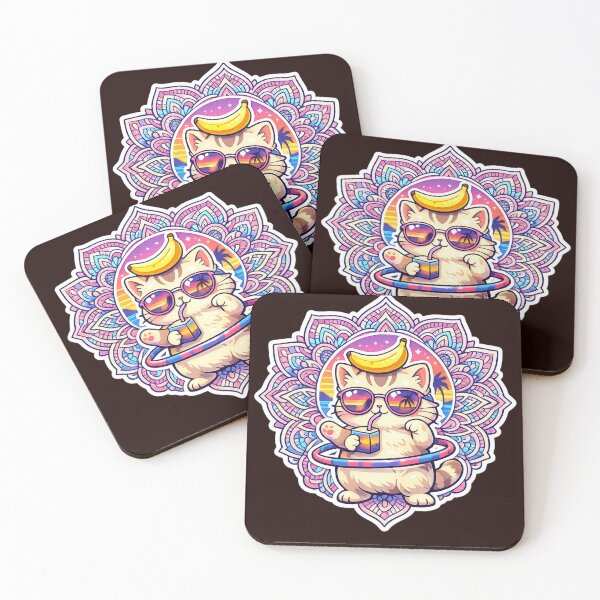 Item preview, Funny Tropical Cat Vacation Sticker designed and sold by Chromatic Artistry.