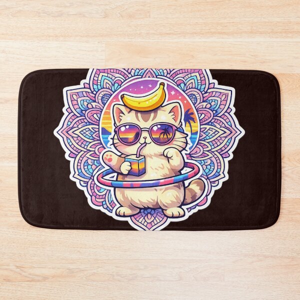Item preview, Funny Tropical Cat Vacation Sticker designed and sold by Chromatic Artistry.