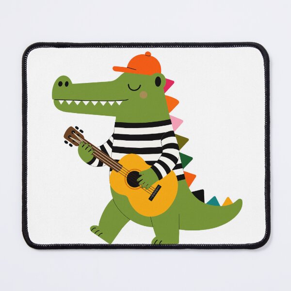Item preview, Funny Crocodile Guitar Musician designed and sold by OlhaDreamArt.
