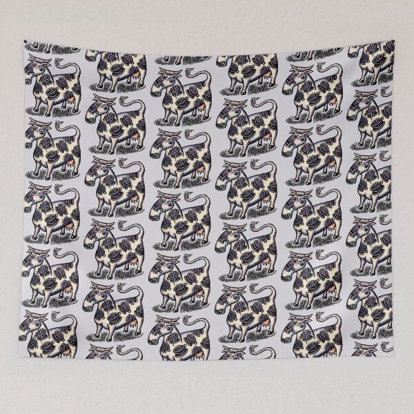 Item preview, white cow with spots shaped like coffee cups designed and sold by LisaHaney.