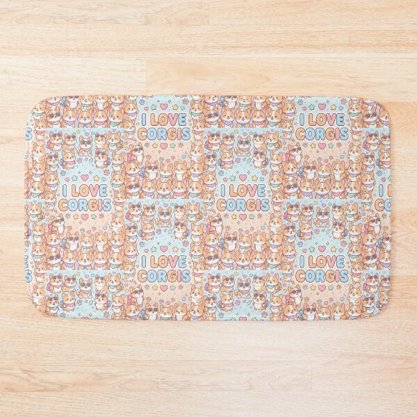 Item preview, I Love Corgi Kawaii Pattern designed and sold by Itsheartshop.