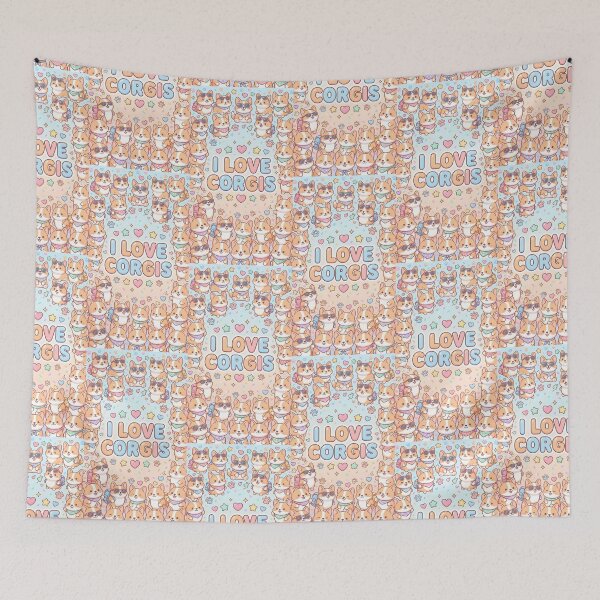 Item preview, I Love Corgi Kawaii Pattern designed and sold by Itsheartshop.