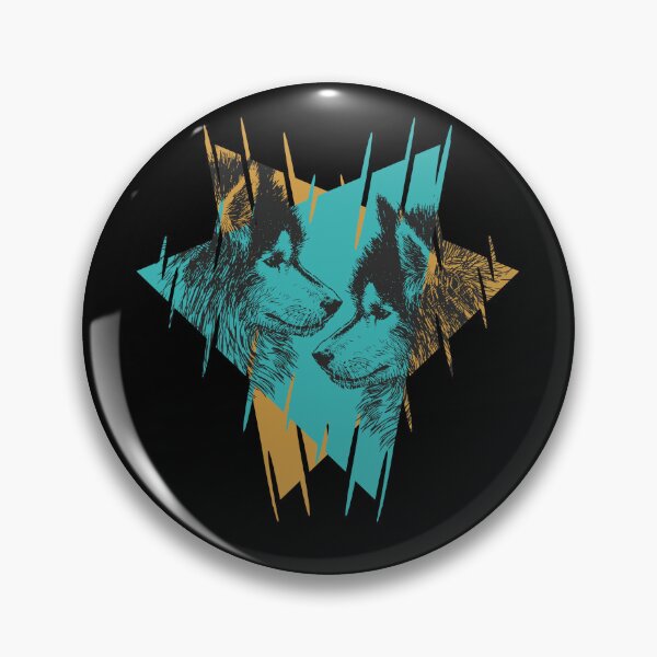 Item preview, Twin Wolves Connection – Abstract Geometric Wildlife Design designed and sold by EichStore.