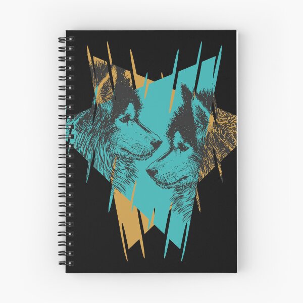 Item preview, Twin Wolves Connection – Abstract Geometric Wildlife Design designed and sold by EichStore.
