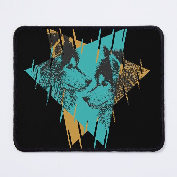 Item preview, Twin Wolves Connection – Abstract Geometric Wildlife Design designed and sold by EichStore.