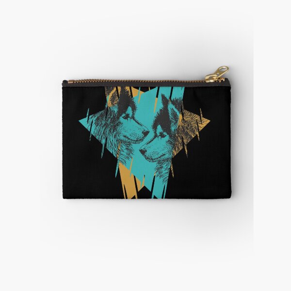 Item preview, Twin Wolves Connection – Abstract Geometric Wildlife Design designed and sold by EichStore.