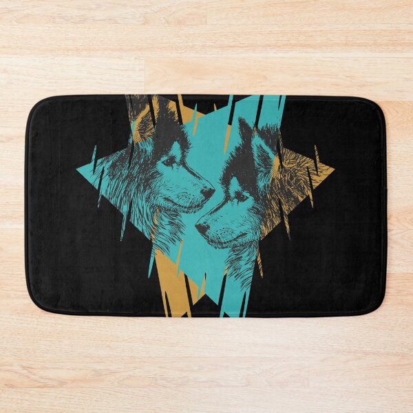 Item preview, Twin Wolves Connection – Abstract Geometric Wildlife Design designed and sold by EichStore.