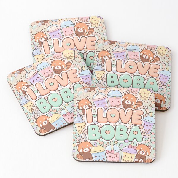 Item preview, I Love Boba Kawaii Pattern designed and sold by Itsheartshop.