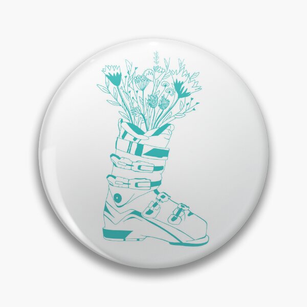 Item preview, Blue ski boot with flowers designed and sold by CoastalPrintsbyLucy.