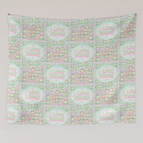 Item preview, I Love Frogs Kawaii Pattern designed and sold by Itsheartshop.