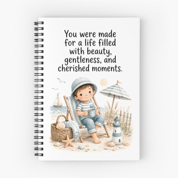 Item preview, Beauty Gentleness Cherished Moments Coastal Boy Nursery Quote Art designed and sold by LoveNurseries.
