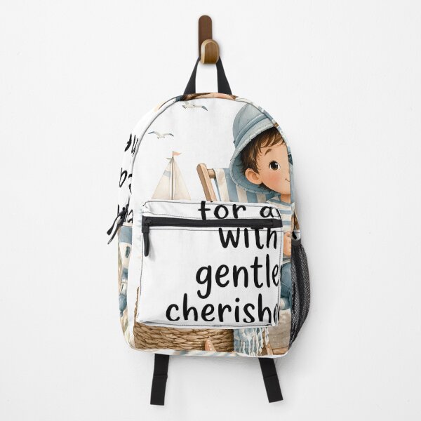 Item preview, Beauty Gentleness Cherished Moments Coastal Boy Nursery Quote Art designed and sold by LoveNurseries.