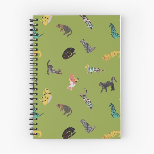 Item preview, Cats yoga collage in dill designed and sold by Guizzo.