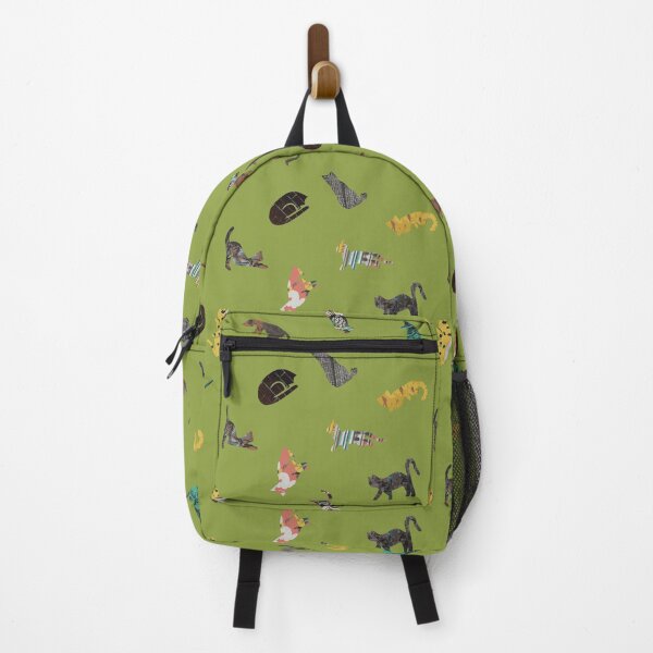 Item preview, Cats yoga collage in dill designed and sold by Guizzo.