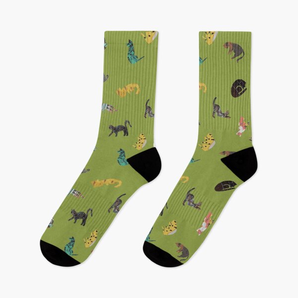 Item preview, Cats yoga collage in dill designed and sold by Guizzo.